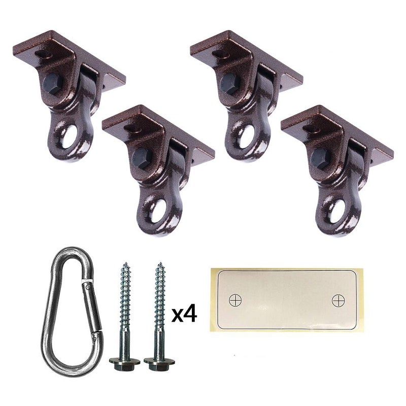 ABUSA Heavy Duty Bronze Swing Hangers Screws Bolts Included Over 5000 lb Capacity Playground Porch Yoga Seat Trapeze Wooden Sets Indoor Outdoor (4 Pack) - Image 1